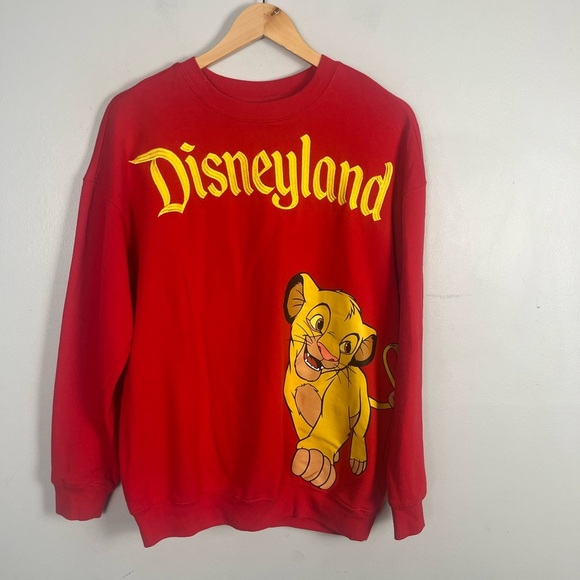 DISNEY DISNEYLAND LION KING SIMBA & NALA CREW NECK SWEATER ADULT small - Picture 1 of 8